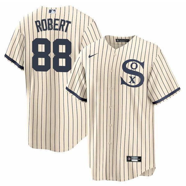 Men Chicago White Sox #88 Robert Cream stripe Dream version Game Nike 2021 MLB Jerseys